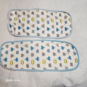 🏖 Set of 2 Gerber Alien Infant Baby Burp Cloths Long